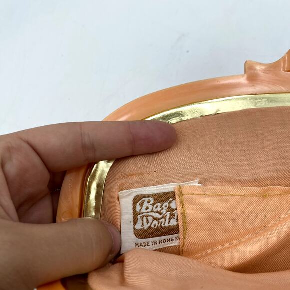 Vintage bag o world weaved orange clutch - Picture 4 of 5